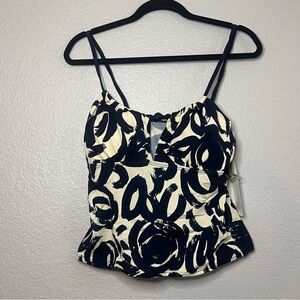 New w/ tags Beach Bay Tankini swimsuit top w/ removable cups women’s size 16?